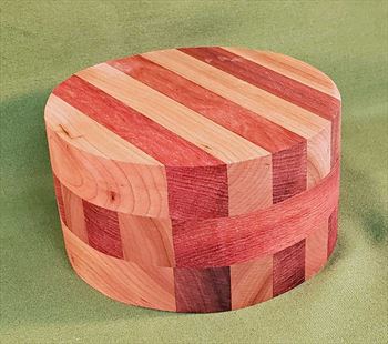 Bowl #416 - Bloodwood & Cherry Crisscross Bowl Blank ~ 6" x 3" ~ $37.99, Two only $36.99